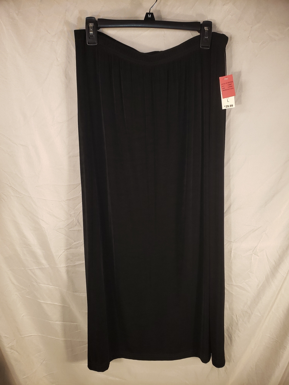 NWT dressbarn Black Maxi Skirt with Elastic Waist - L